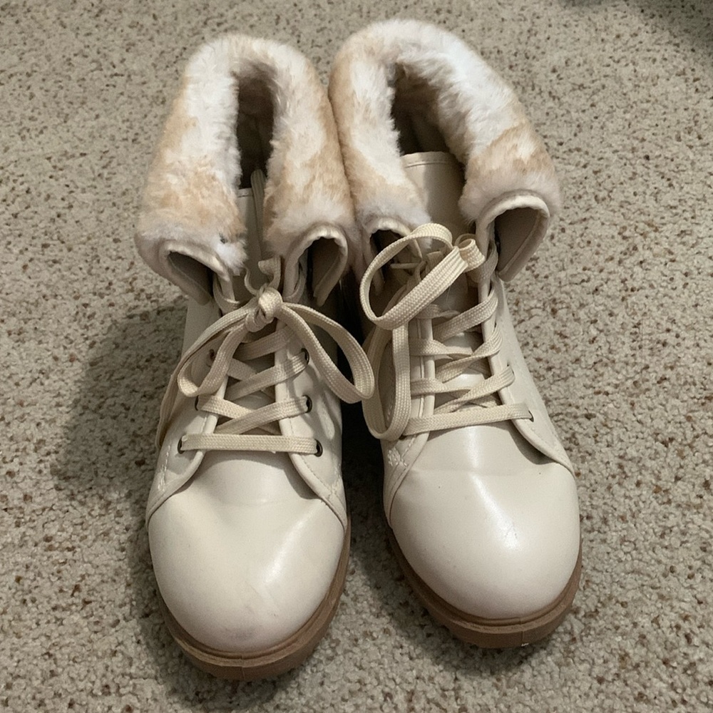 Cream color boots